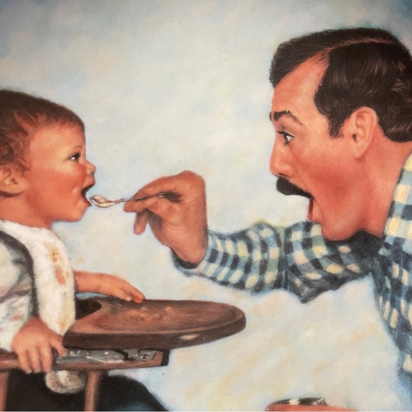Edwin M. Knowles limited Ed. collector’s plate A Father’s Love Open Wide 1984 - Picture 2 of 11